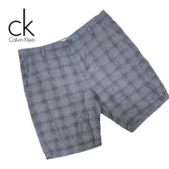 【大きめ】 Calvin Klein / ハーフパンツ チェック柄 綿 C391
