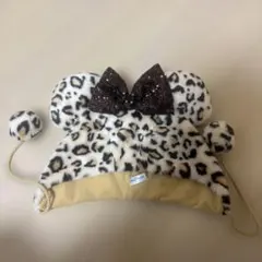 ヒョウ柄ミッキーマウス風キャップ