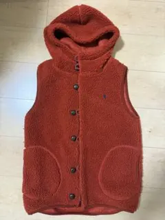 ジムフレックス ボア くるみボタン フード ベスト Gymphlex