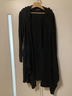 ZUCCa フードロングカーディガン　ブラックMサイズ