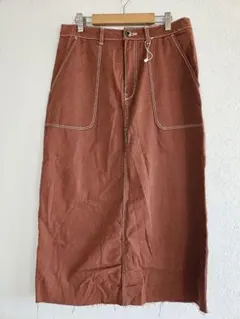 Bershka新品☆ロングスカート　ブラウン　Lのサムネイル