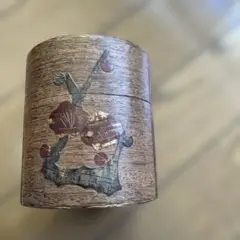 樺細工 茶筒 桜・楓模様