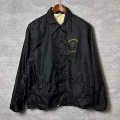 90s ヴィンテージ USA製 ナイロンコーチジャケット 黒 プリントロゴ