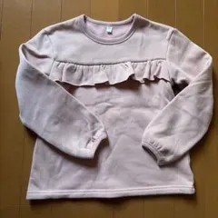 フリル付き 長袖トレーナー ピンク 130cm
