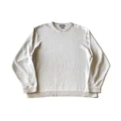 90s〜Eddie Bauer 前V コットンニットセーター クルーネック XL