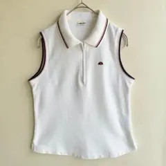 90s エレッセ　レディース　ノースリーブ　ポロシャツ　ホワイト　テニス　Mのサムネイル