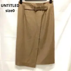 UNTITLED キャメル ラップスタイル タイトスカート