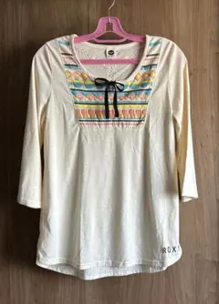 ROXY 五分袖カットソー リボン付き M