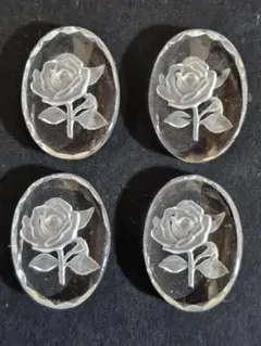 【４セット】ヴィンテージ　インタリオ　ローズ