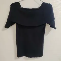 INGNI オフショル半袖ニット　ブラック