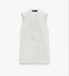 未使用 ZARA ザラ♡フルイドボタンベスト ホワイト M