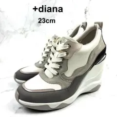 美品 +diana大人可愛いパールリボンシューアクセ付きスニーカー23.5