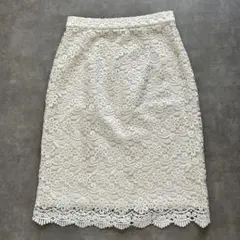 美品★UNIQLO レースタイトスカート　膝丈