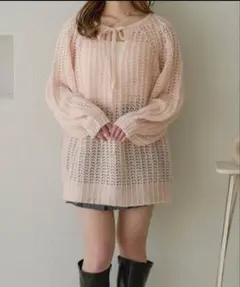 AmbreNeige 透かし編み リボンニットのサムネイル