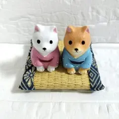 柴犬ミニオブジェ　柴犬ミニチュア 浴衣 柴犬置物　畳付き　柴犬雑貨　【難あり】のサムネイル