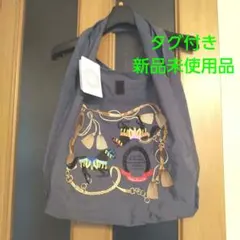 馬柄 刺繍 エコバッグ グレー