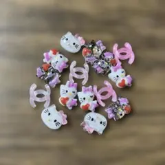 ハローキティ ロゴ ネイルパーツ ピンク 15個セット