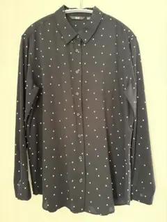 新品 UNIQLO ユニクロ レーヨン ドットブラウス ブラック