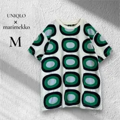 ユニクロ×マリメッコ コラボ メローニ Tシャツ Mグリーン 総柄 綿100%のサムネイル