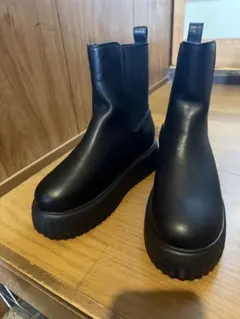 厚底サイドゴアブーツ ブラックL