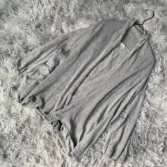 アースミュージック＆エコロジー 七分袖ドレープカーディガン グレー サイズF