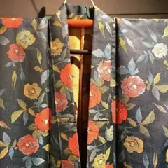 最終処分価格！着物 単衣 椿柄 粋 レトロ 小紋 値下げ不可