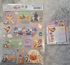 ディズニーチップとデール ハロウィンステッカーとミニ付箋セット