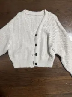 GRL アイボリー カーディガン ボタン付き