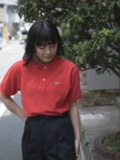 SCYE BASICSコットンピケポロシャツ　新品　赤のサムネイル