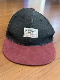 BRIGHT DAY デニム × スエード 切替キャップ（エンジ）