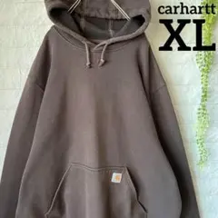 海外規格 ◆ カーハート パーカー ブラウン オーバーサイズ XL ワンポイント