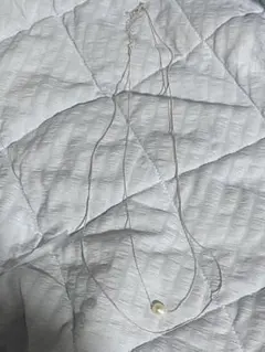 ステンレスネックレス シルバー パール チェーン 金属アレルギー対応