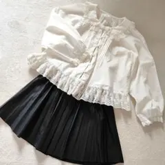 ZARAキッズフェイクレザープリーツスカートセット　134センチ