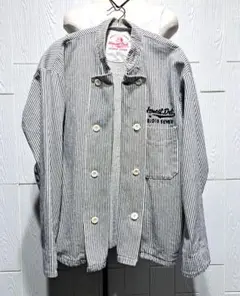 STUDIO SEVENxGU シェフジャケット ヒッコリー柄　S