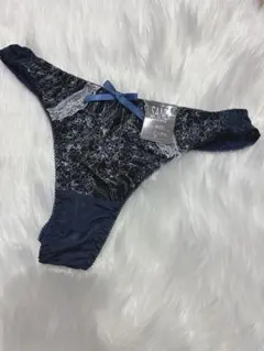 ネイビー Tバックショーツ レース付きMサイズ新品未使用品
