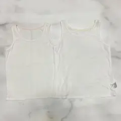 UNIQLO コットンメッシュタンクトップ 110 2枚＋おまけ1枚（計３枚）
