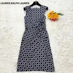 ローレンラルフローレン　ロングワンピース　カシュクール風　フレンチスリーブ