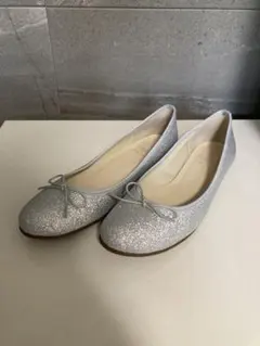 23.5cm シルバーグリッター バレエシューズ