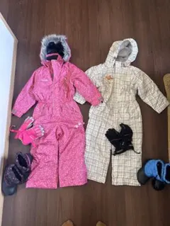 子ども用スキーウェアセット（110・100）　スノーボード雪遊び　靴　手袋セット