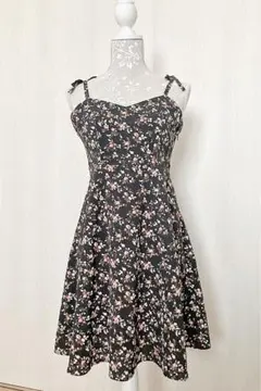花柄 膝丈ワンピース
