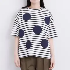 クラウドナイン.ボーダー×ドット/Tシャツ