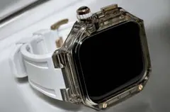 46mm☆GS0アップルウォッチラバーベルトカバーApple Watchバンド