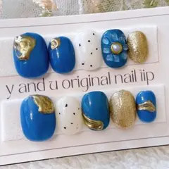 ニュアンスネイルチップ　訳あり　処分特価　青のサムネイル