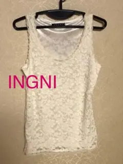 花柄レースタンクトップ ノースリーブ