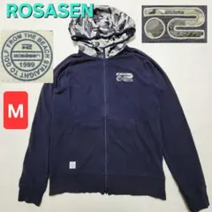 ROSASEN　フード付き　ダブルジップ　ジャケット Mサイズ　男女　紺