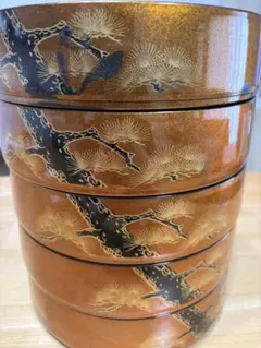 松柄 漆器風 寿司桶 5段セット　百万石のサムネイル