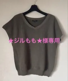 インディヴィ　V ネックフレンチスリーブ　サマーニット　LL 大きいサイズ