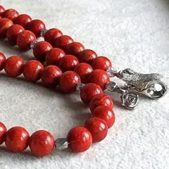 珊瑚　SILVER　ネックレス