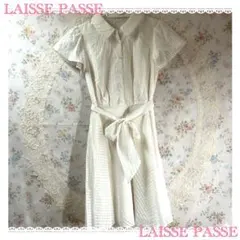LAISSE PASSE レッセパッセ 半袖チェック柄ワンピース ひざ丈