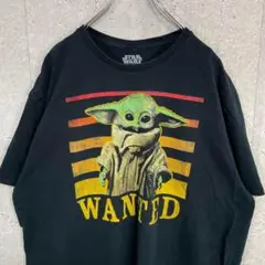 スターウォーズ　ベビーヨーダ　ビックプリント　　ブラックTシャツ 2X